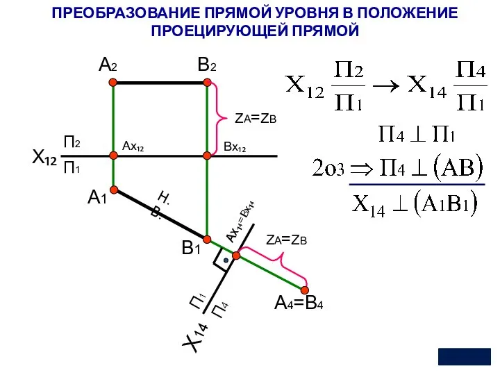 X₁₂ П2 Х14 П1 П4 А1 А2 А4=В4 В1 В2 П1 ZА=ZВ