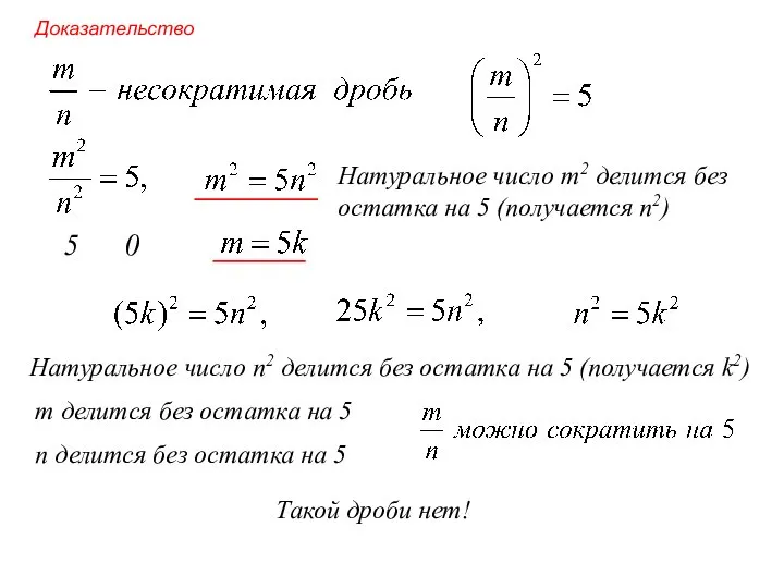 Такой дроби нет! Доказательство