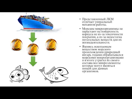 Представленный ЛКМ отличает уникальный механизм работы. Морские микроорганизмы не нарастают на поверхность