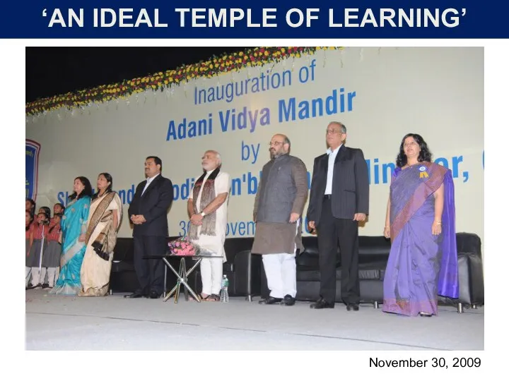 ‘AN IDEAL TEMPLE OF LEARNING’ November 30, 2009