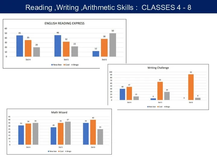 Reading ,Writing ,Arithmetic Skills : CLASSES 4 - 8