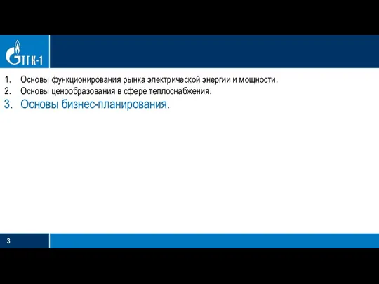 Основы функционирования рынка электрической энергии и мощности. Основы ценообразования в сфере теплоснабжения. Основы бизнес-планирования.