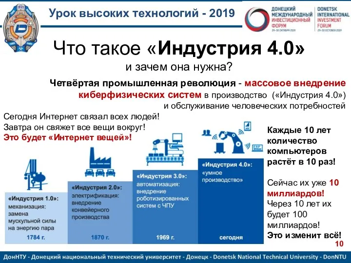 Урок высоких технологий - 2019 Что такое «Индустрия 4.0» и зачем она