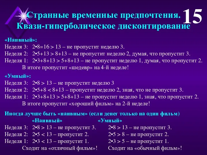 «Наивный»: Неделя 3: 2•8=16 > 13 – не пропустит неделю 3. Неделя