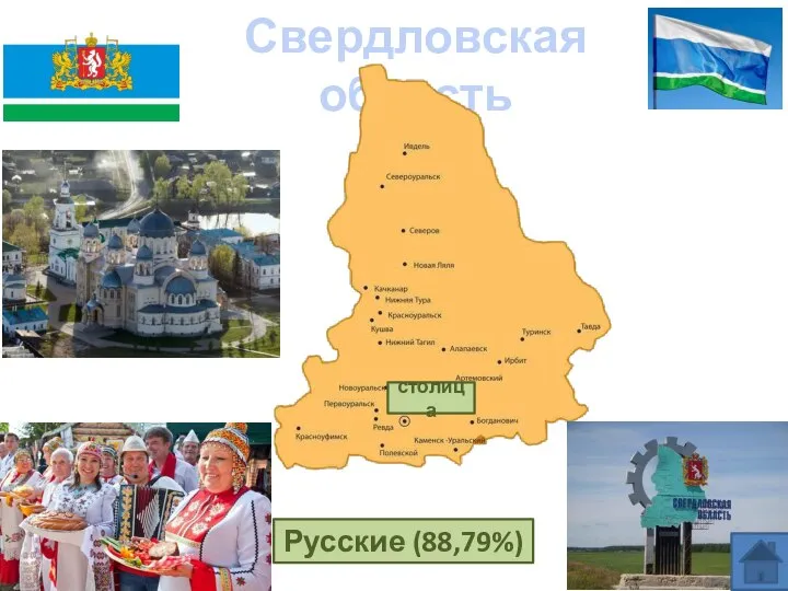 Свердловская область население Русские (88,79%) столица