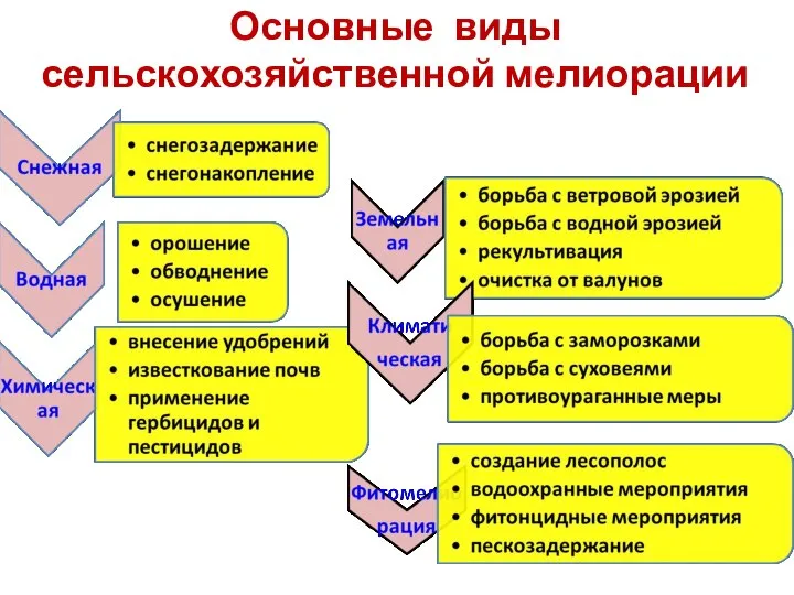 Основные виды сельскохозяйственной мелиорации