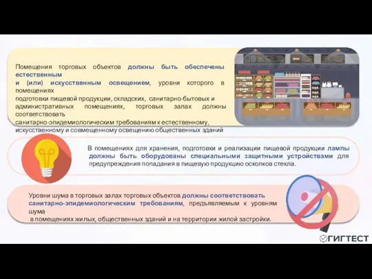 В помещениях для хранения, подготовки и реализации пищевой продукции лампы должны быть