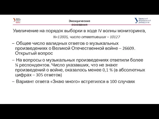 Увеличение на порядок выборки в ходе IV волны мониторинга, N=13935, число ответивших