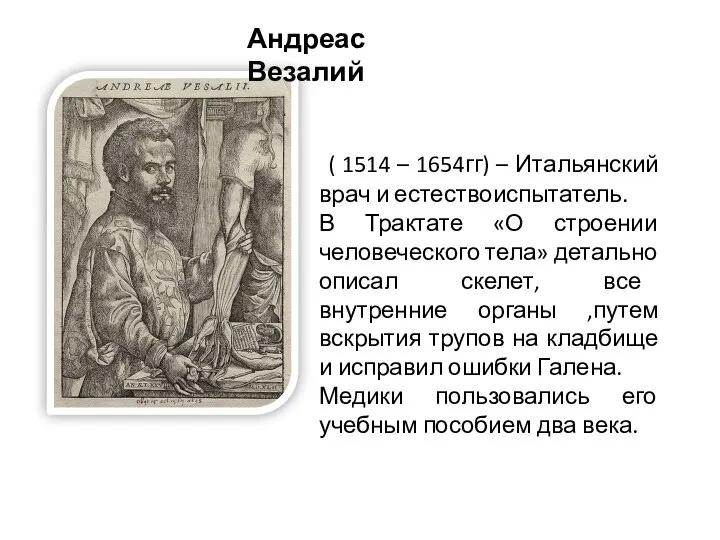 ( 1514 – 1654гг) – Итальянский врач и естествоиспытатель. В Трактате «О