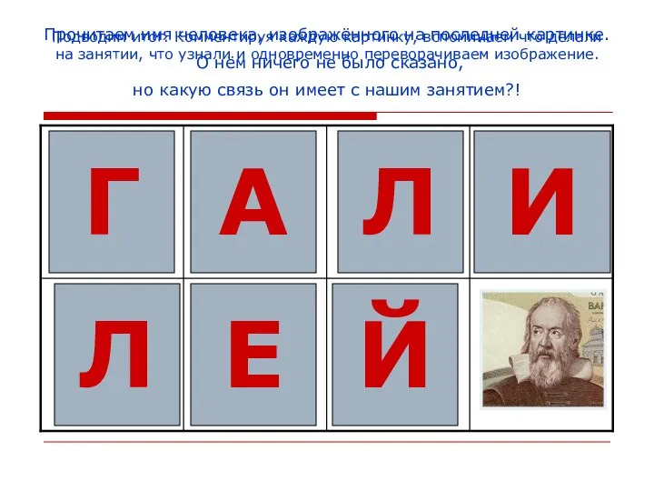 Подводим итог. Комментируя каждую картинку, вспоминаем что делали на занятии, что узнали