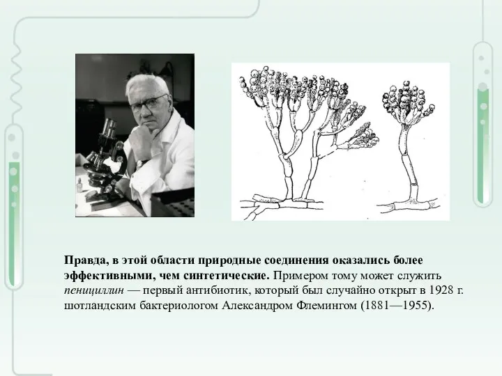 Правда, в этой области природные соединения оказались более эффективными, чем синтетические. Примером