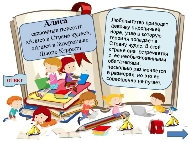 Любопытство приводит девочку к кроличьей норе, упав в которую героиня попадает в