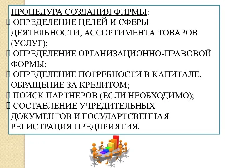 ПРОЦЕДУРА СОЗДАНИЯ ФИРМЫ: ОПРЕДЕЛЕНИЕ ЦЕЛЕЙ И СФЕРЫ ДЕЯТЕЛЬНОСТИ, АССОРТИМЕНТА ТОВАРОВ (УСЛУГ); ОПРЕДЕЛЕНИЕ