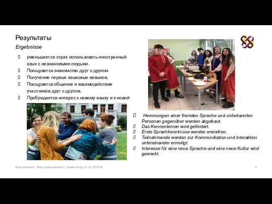 Результаты Ergebnisse Sprachanimation - Was ist das eigentlich?, Jekaterinburg, 21.-23. 05.2018 Hemmungen