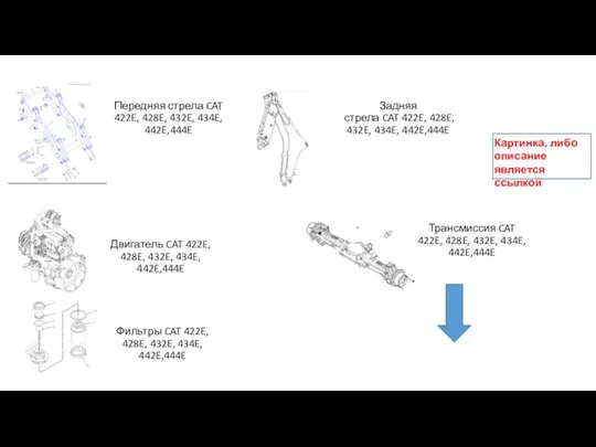 Передняя стрела CAT 422E, 428E, 432E, 434E, 442E,444E Задняя стрела CAT 422E,