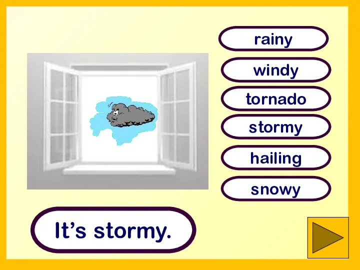 It’s stormy. windy stormy hailing tornado rainy snowy