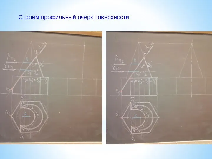 Строим профильный очерк поверхности: