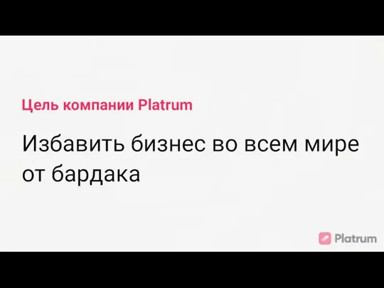 Цель компании Platrum Избавить бизнес во всем мире от бардака