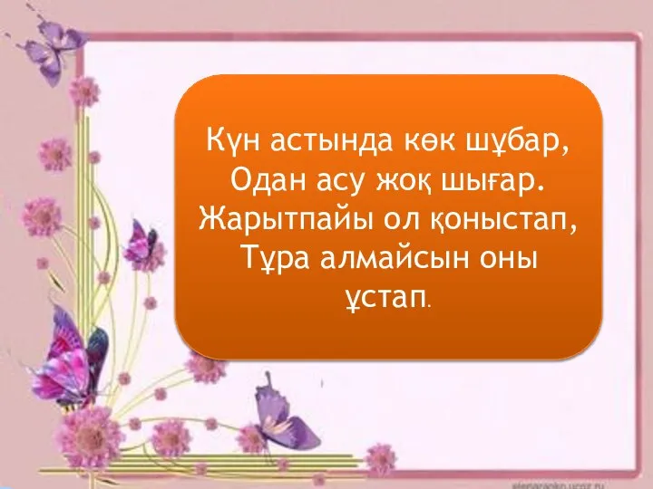 Ашуланып бұртиды, Ашушаң ақымақ. Аузы көпіріп құтырды, Кез келгенді ұшырды. Күн астында