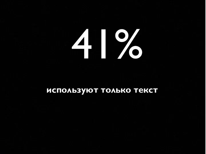 41% используют только текст 41%