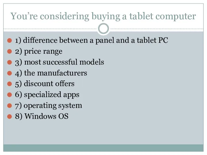 You’re considering buying a tablet computer 1) difference between a panel and