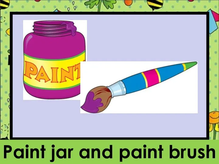 Paint jar and paint brush
