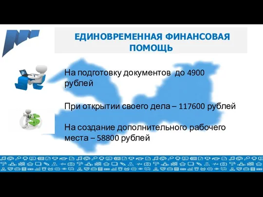 ЕДИНОВРЕМЕННАЯ ФИНАНСОВАЯ ПОМОЩЬ На подготовку документов до 4900 рублей При открытии своего