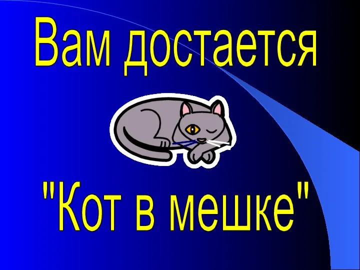 Вам достается "Кот в мешке"