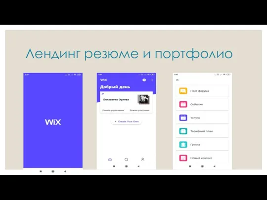 Лендинг резюме и портфолио Роль проы