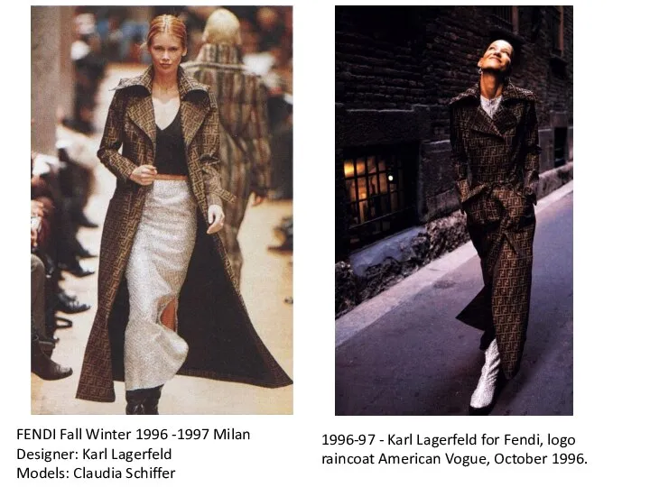 FENDI Fall Winter 1996 -1997 Milan Designer: Karl Lagerfeld Models: Claudia Schiffer