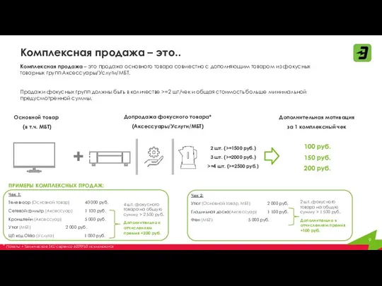 Комплексная продажа – это.. Комплексная продажа – это продажа основного товара совместно