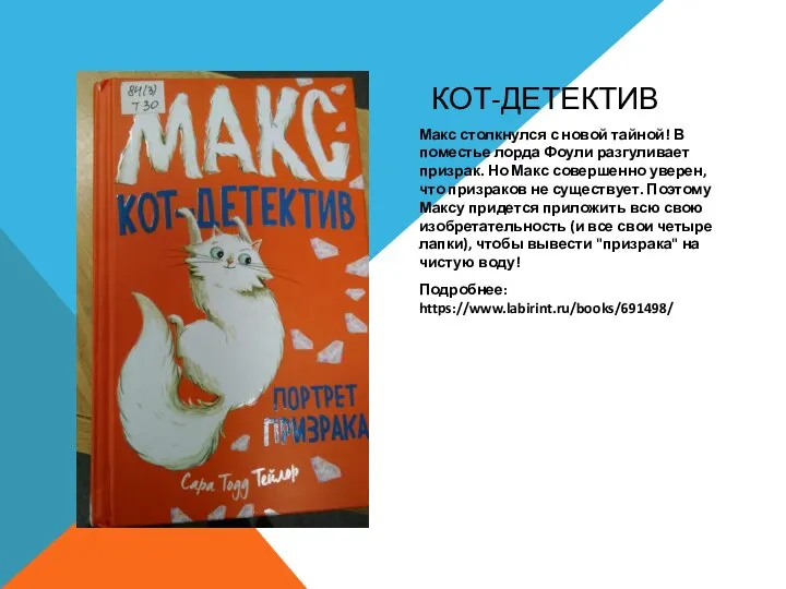 КОТ-ДЕТЕКТИВ Макс столкнулся с новой тайной! В поместье лорда Фоули разгуливает призрак.