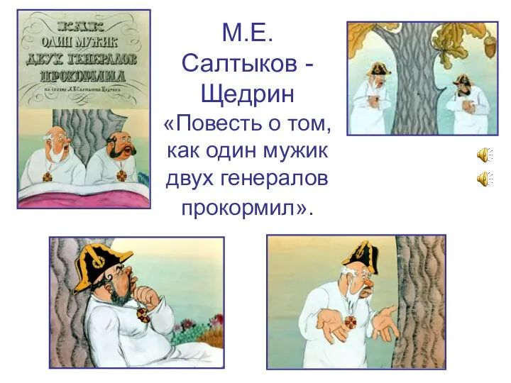 М.Е. Салтыков -Щедрин «Повесть о том, как один мужик двух генералов прокормил».