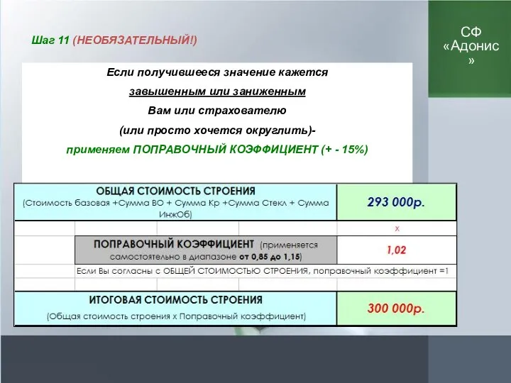 Шаг 11 (НЕОБЯЗАТЕЛЬНЫЙ!) Если получившееся значение кажется завышенным или заниженным Вам или