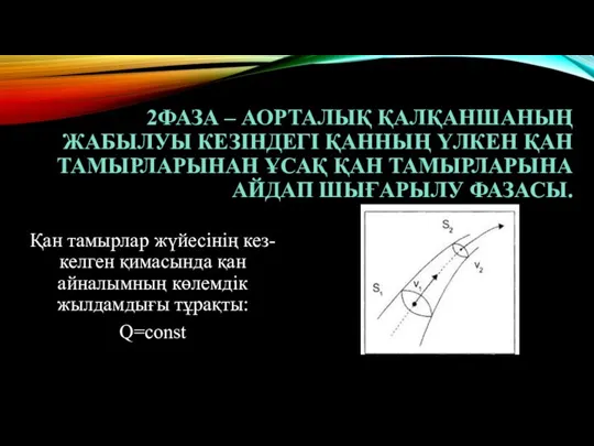 2ФАЗА – АОРТАЛЫҚ ҚАЛҚАНШАНЫҢ ЖАБЫЛУЫ КЕЗІНДЕГІ ҚАННЫҢ ҮЛКЕН ҚАН ТАМЫРЛАРЫНАН ҰСАҚ ҚАН