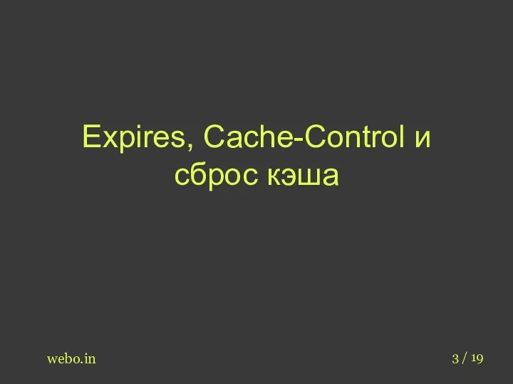 Expires, Cache-Control и сброс кэша webo.in 3 / 19