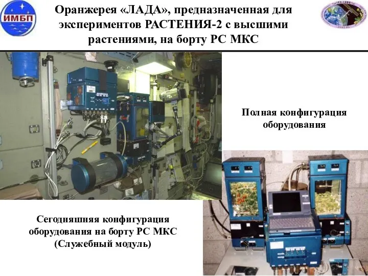 Оранжерея «ЛАДА», предназначенная для экспериментов РАСТЕНИЯ-2 с высшими растениями, на борту РС