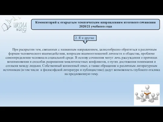 Комментарий к открытым тематическим направлениям итогового сочинения 2020/21 учебного года 2. Я