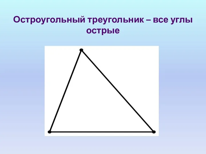 Остроугольный треугольник – все углы острые