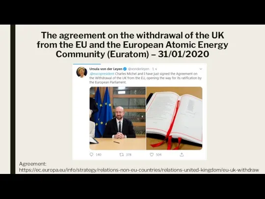 The agreement on the withdrawal of the UK from the EU and