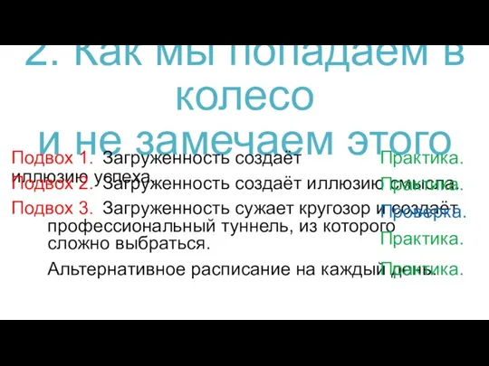 2. Как мы попадаем в колесо и не замечаем этого Подвох 1.