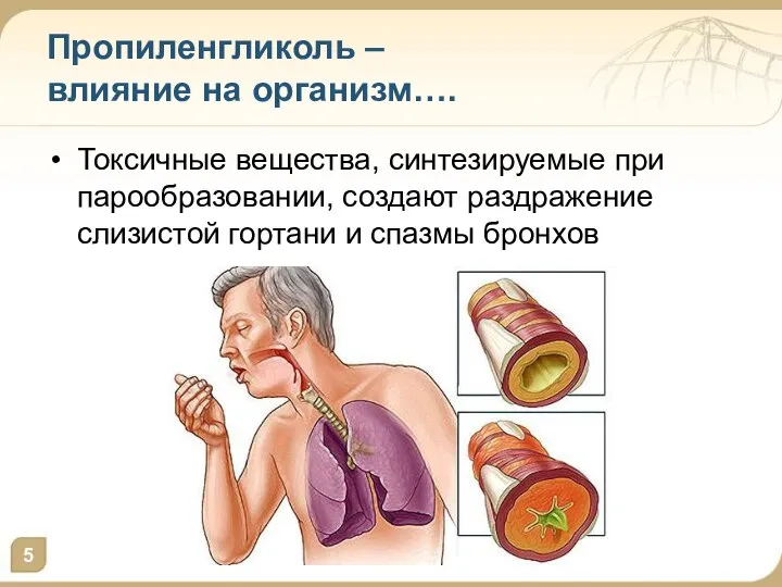 Пропиленгликоль – влияние на организм…. Токсичные вещества, синтезируемые при парообразовании, создают раздражение