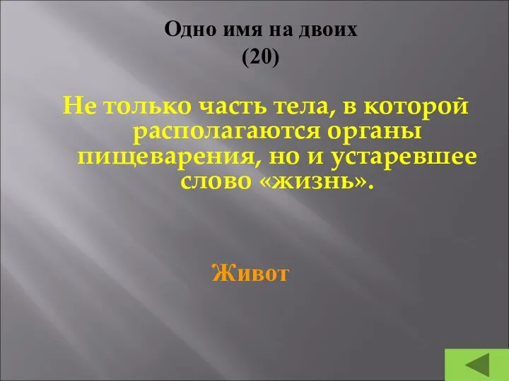 Одно имя на двоих (20) Не только часть тела, в которой располагаются