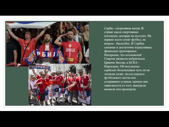 Сербы - спортивная нация. В стране масса спортивных площадок, которые не пустуют.