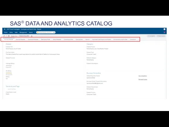 SAS® DATA AND ANALYTICS CATALOG