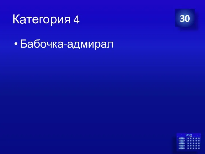 Категория 4 Бабочка-адмирал 30