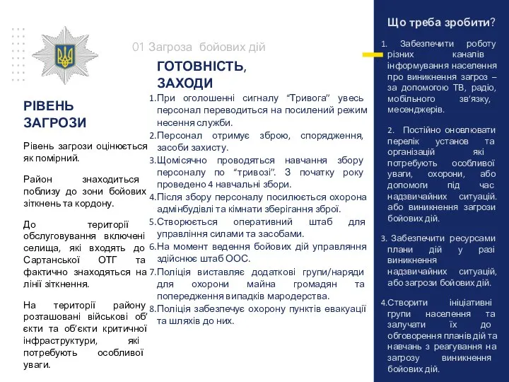 Що треба зробити? Забезпечити роботу різних каналів інформування населення про виникнення загроз