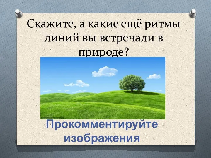 Скажите, а какие ещё ритмы линий вы встречали в природе? Прокомментируйте изображения