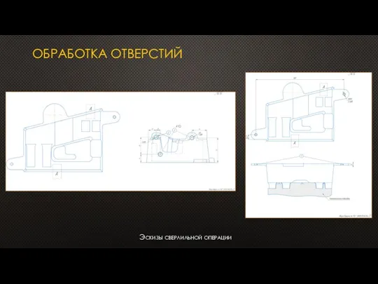 ОБРАБОТКА ОТВЕРСТИЙ Эскизы сверлильной операции