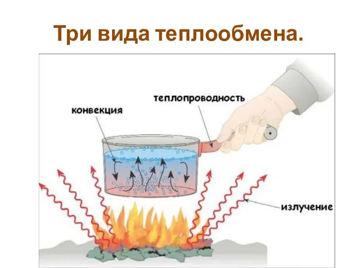 Три вида теплообмена.